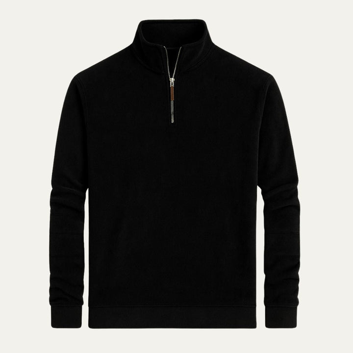Mens Pullover Textured Quarter Zip Stand Collar