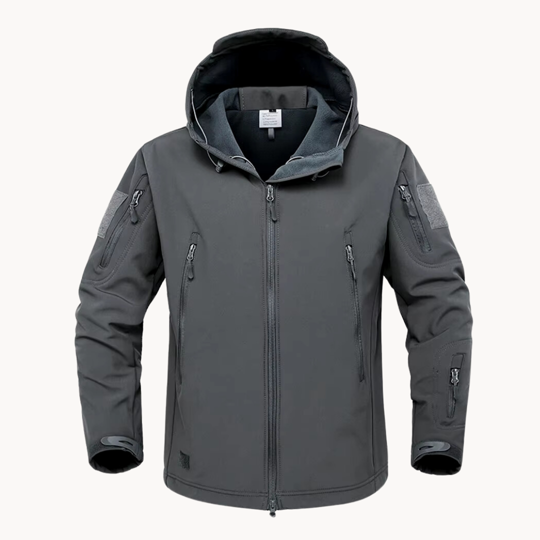 Mens Tactical Jacket Full Zip Hooded