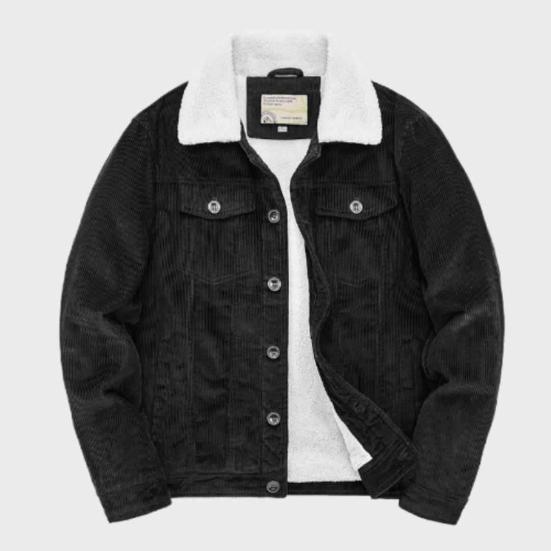 Mens Corduroy Trucker Jacket Sherpa Lined Regular Fit