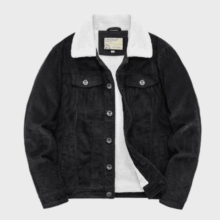Mens Corduroy Trucker Jacket Sherpa Lined Regular Fit