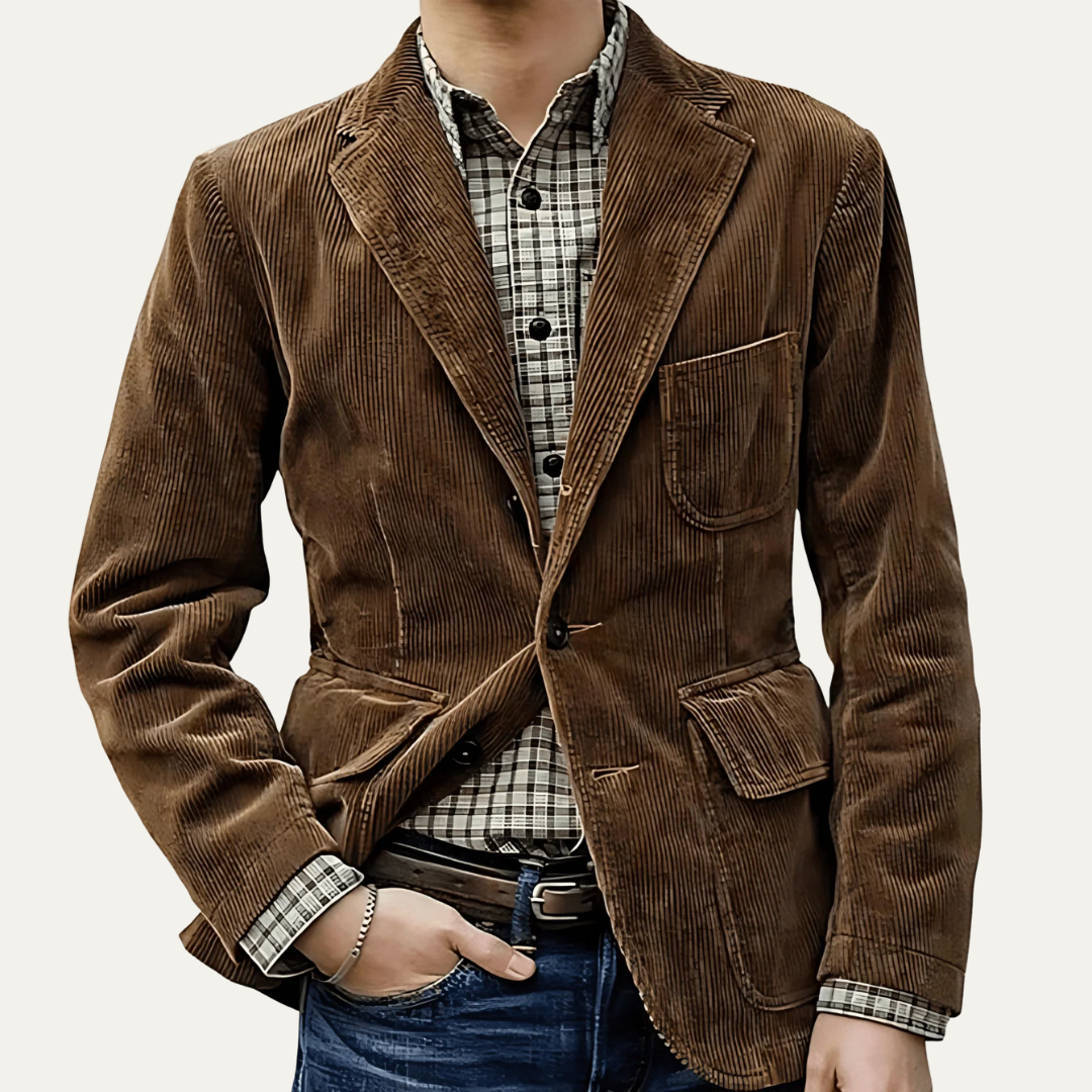 Mens Corduroy Blazer Tailored Fit Two Button