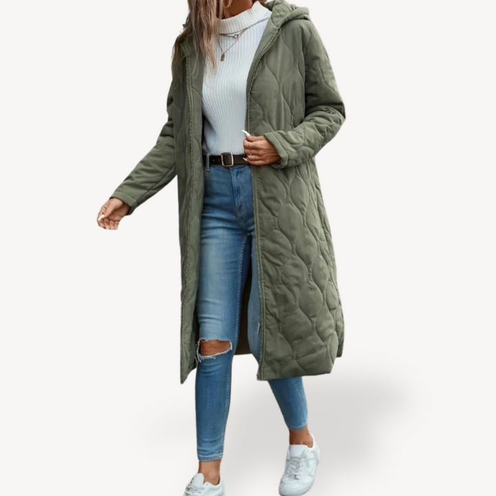 Womens Quilted Coat with Hood Winter Style