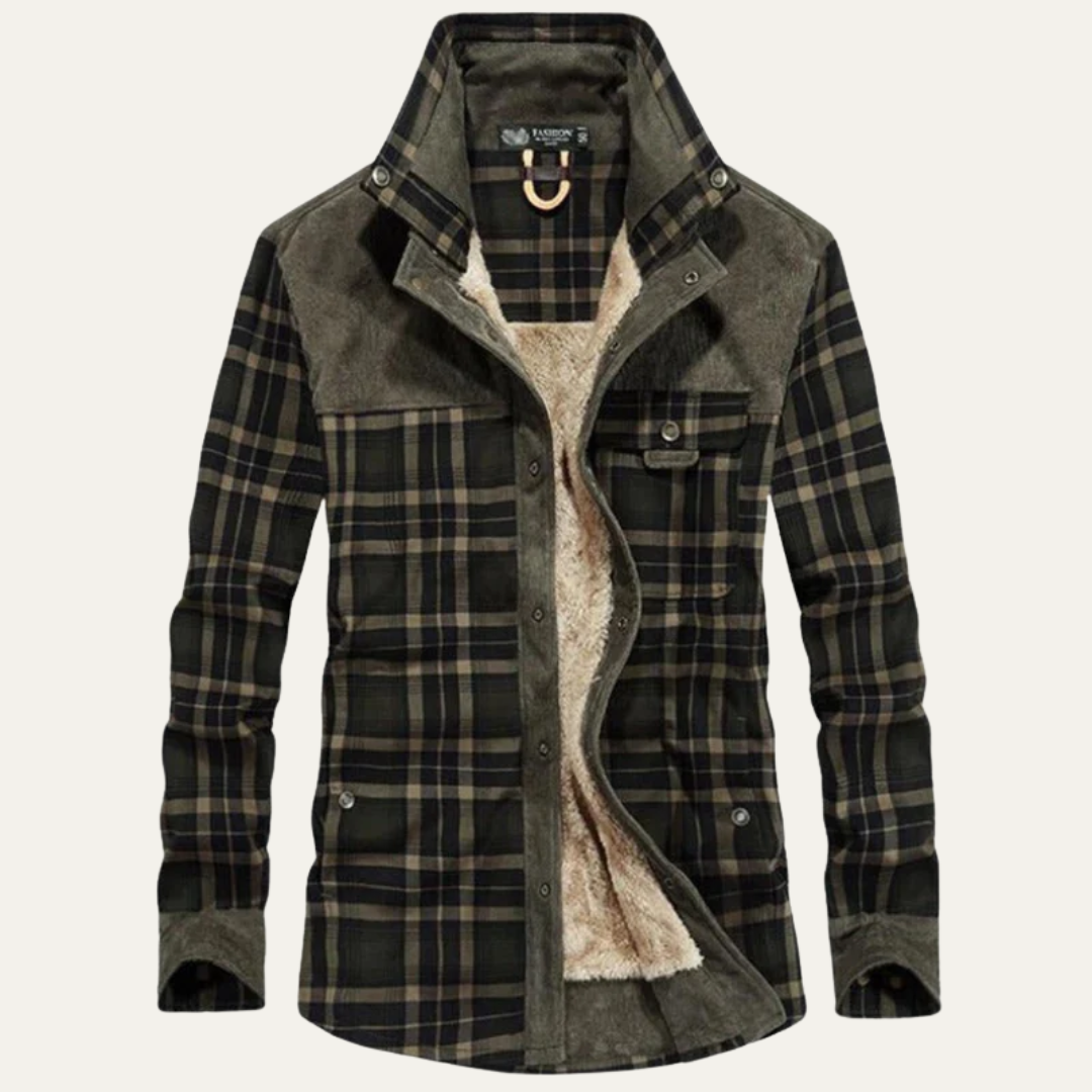 Men’s Sherpa Lined Plaid Shirt Jacket