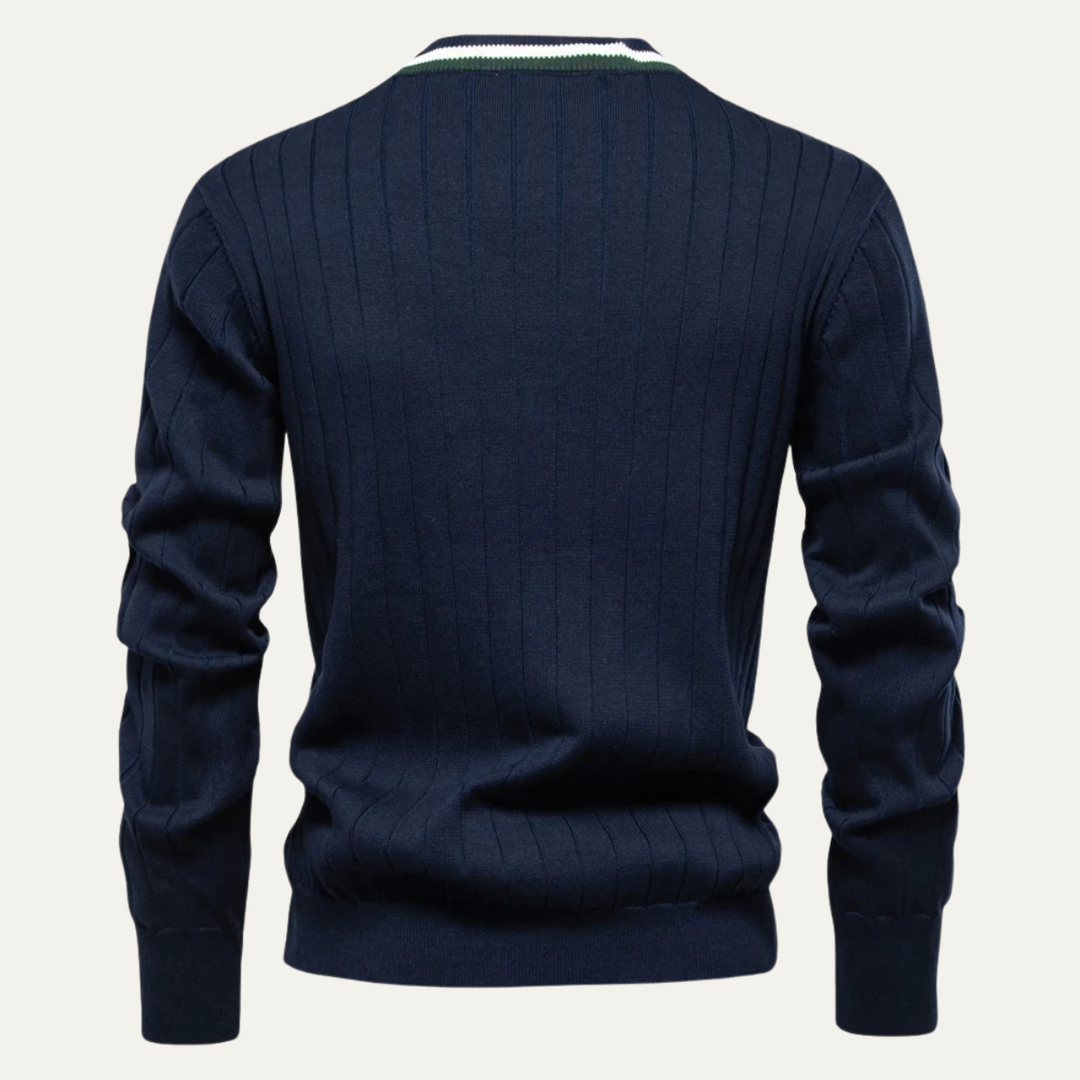 Mens Slim Fit V-Neck Cotton Knit Cardigan