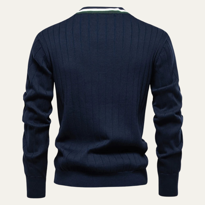 Mens Slim Fit V-Neck Cotton Knit Cardigan