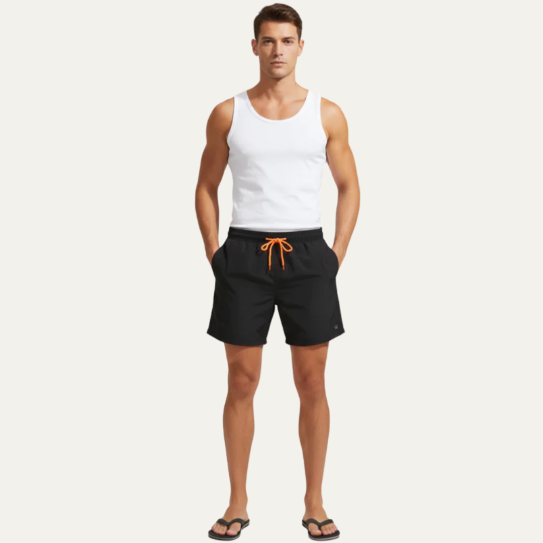 Mens Swim Shorts Mid-Thigh Simple Fit