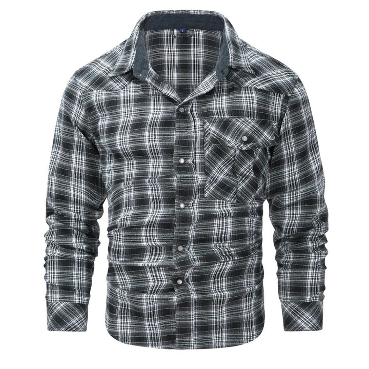 Mens Checked Shirt Cotton Long Sleeve Regular Fit