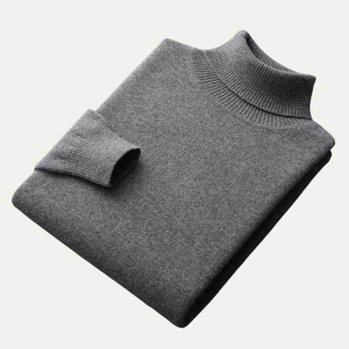 Mens Turtleneck Sweater Fine Gauge Fitted