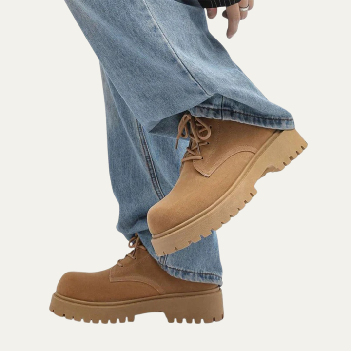 Mens Ankle Boots Lace-Up Lug Sole Classic Style