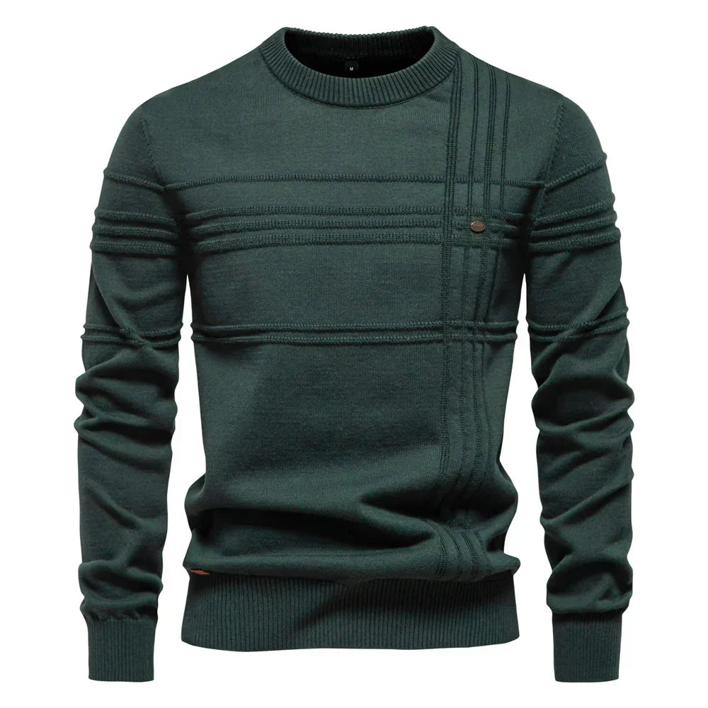 Mens Knit Sweater with Chest Pattern