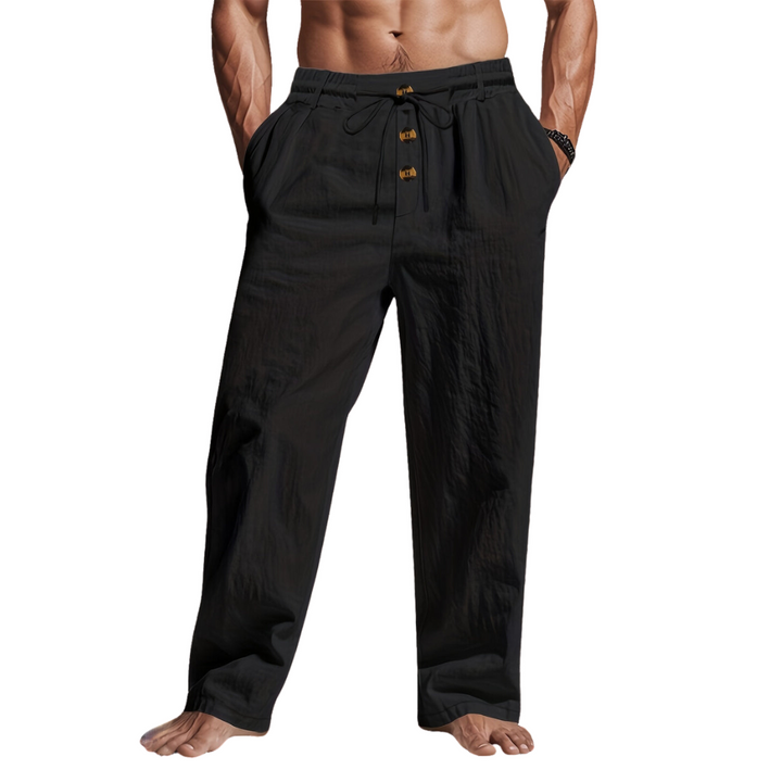 Mens Relaxed Fit Pants with Elastic Waistband - BritishMode