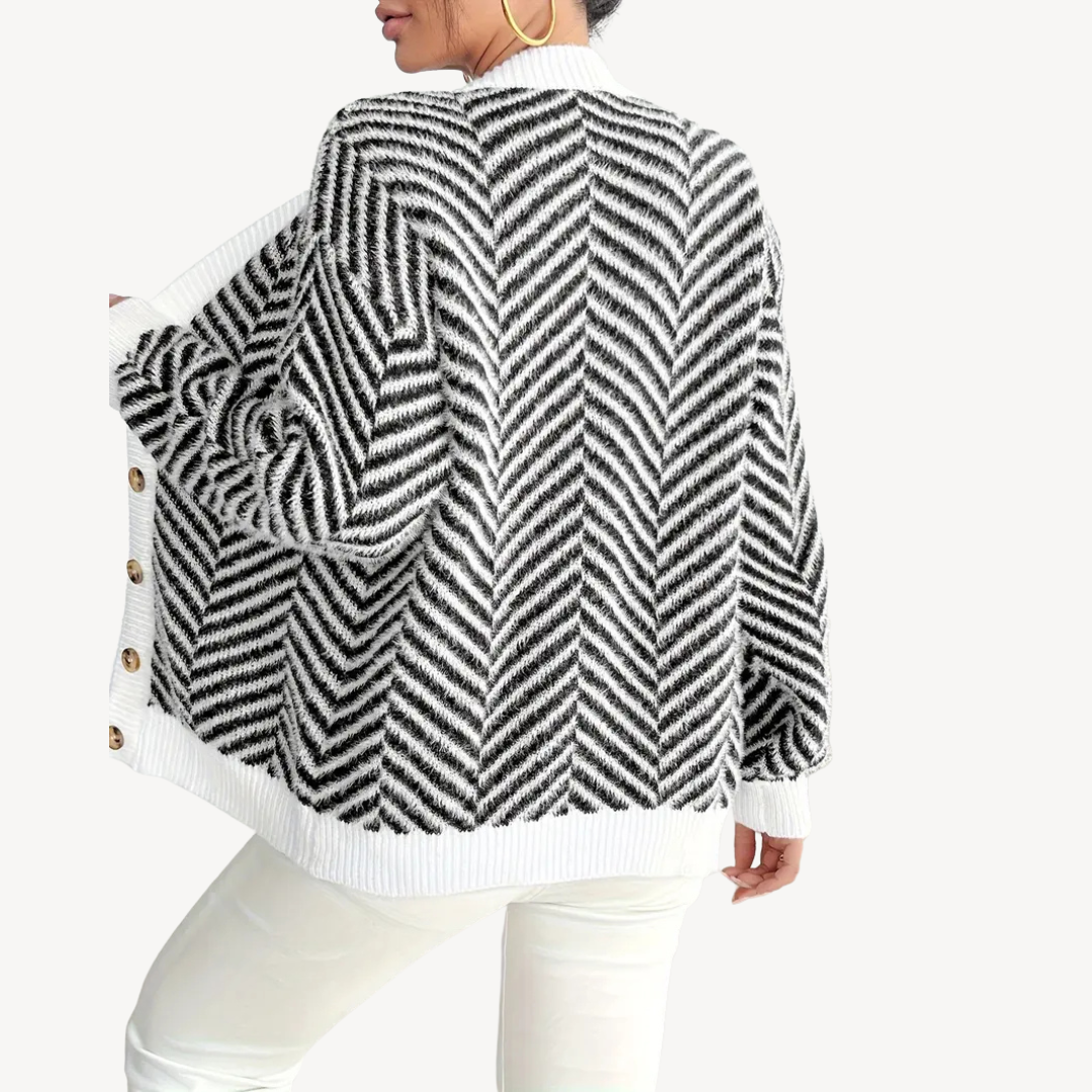 Womens Knit Cardigan Full Zip Fleece Lined