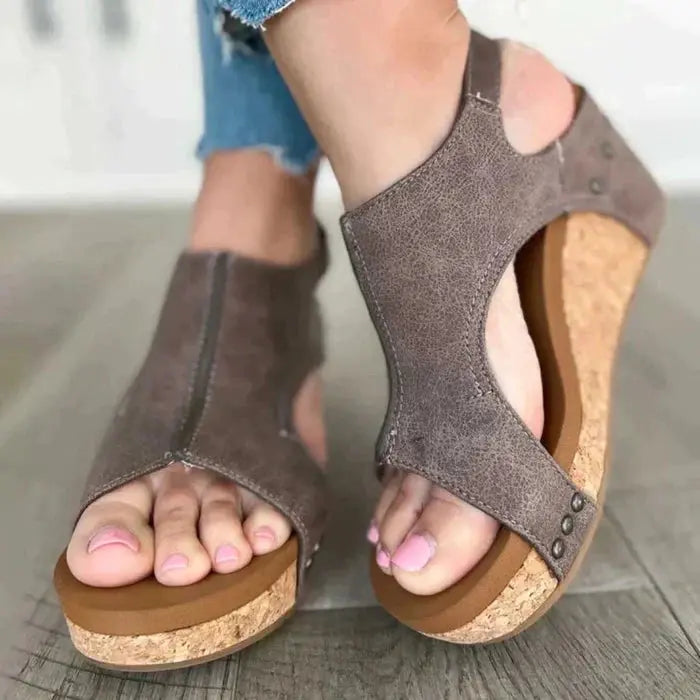 Womens Wedge Sandals Elegant Slip-On