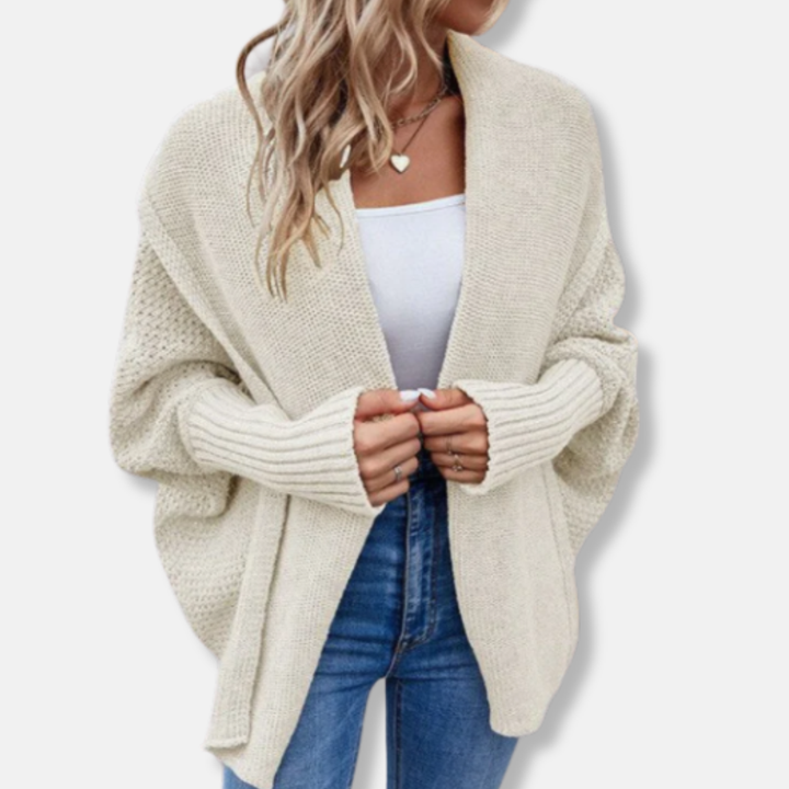 Womens Oversized Cardigan Chunky Knit Ribbed Cuffs