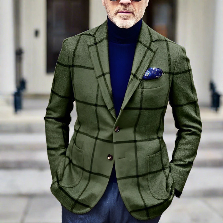 Mens Blazer Checked Pattern Classic Fit - BritishMode