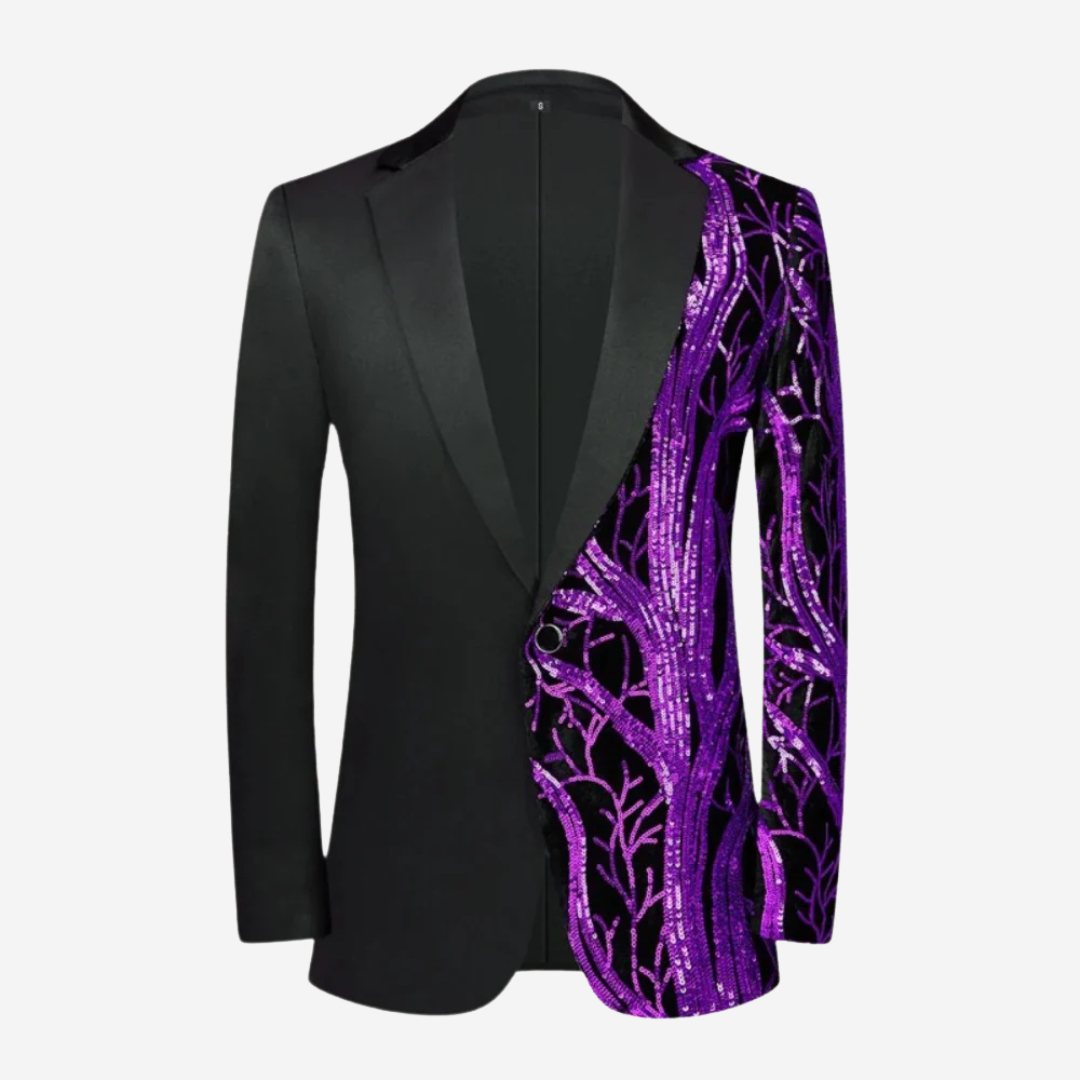 Mens Performance Blazer with Sequin Wave Pattern - BritishMode