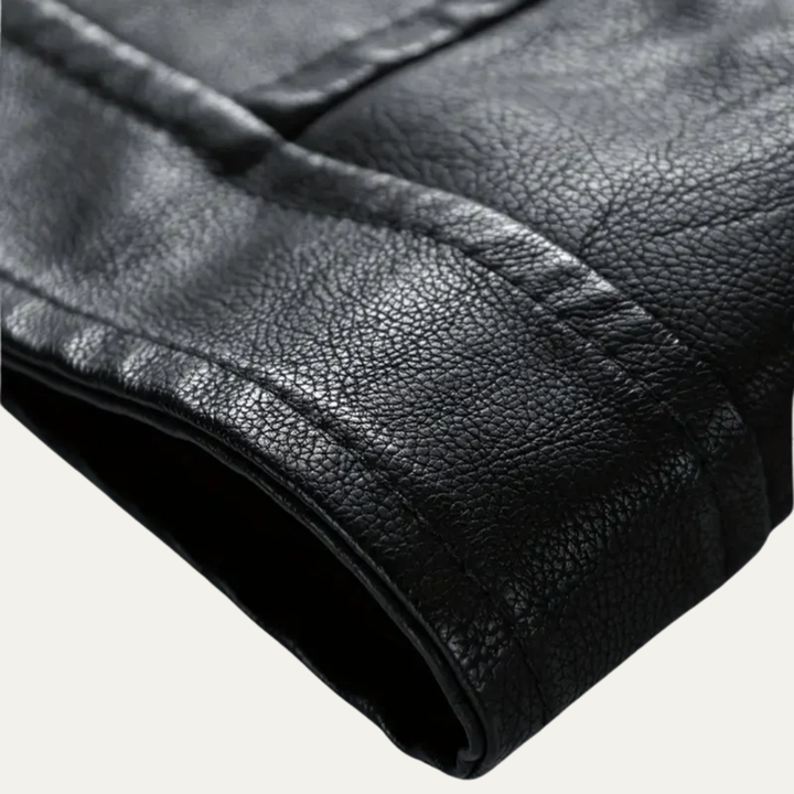Mens Motorcycle Jacket Faux Leather Slim Fit