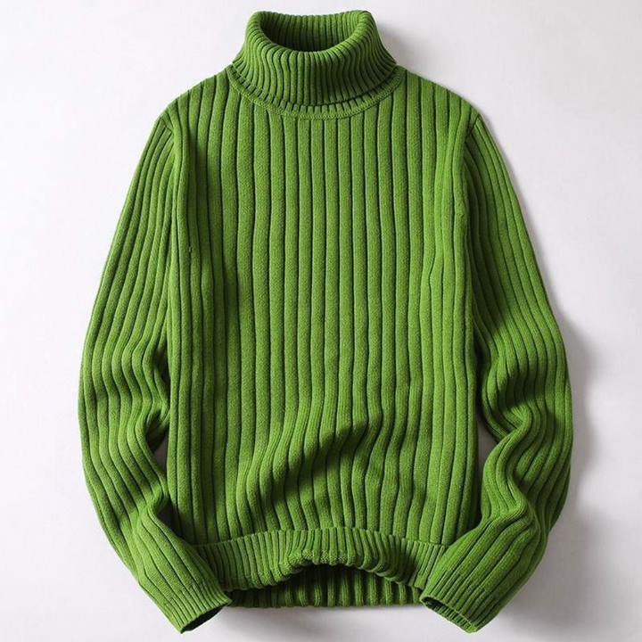 Mens Ribbed Turtleneck Sweater Oversized Fit
