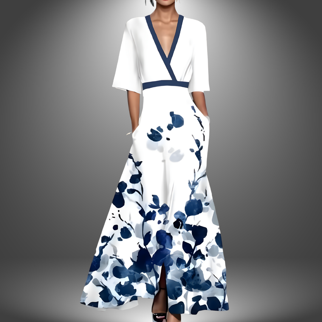 Womens Long Dress Floral Pattern Sleeveless