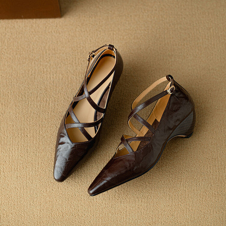 Womens Genuine Leather Heels Classic Fit