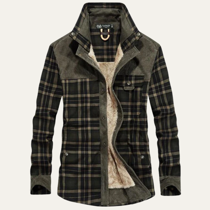 Mens Flannel Shirt Jacket Sherpa Lined Relaxed Fit
