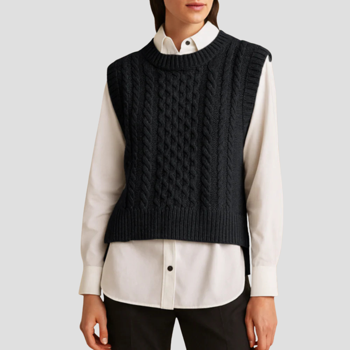 Womens Sweater Vest Cable Knit Cozy Fit