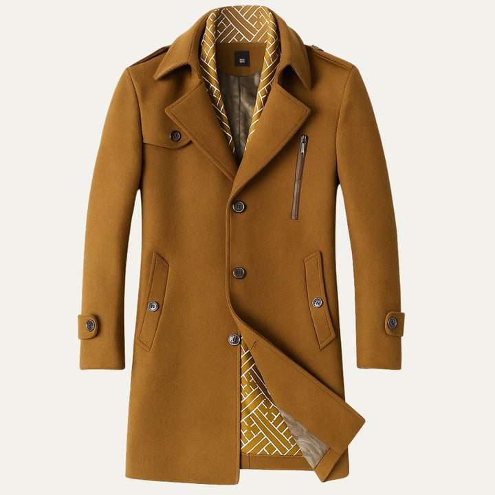 Mens Tailored Coat Wool Blend Slim Fit