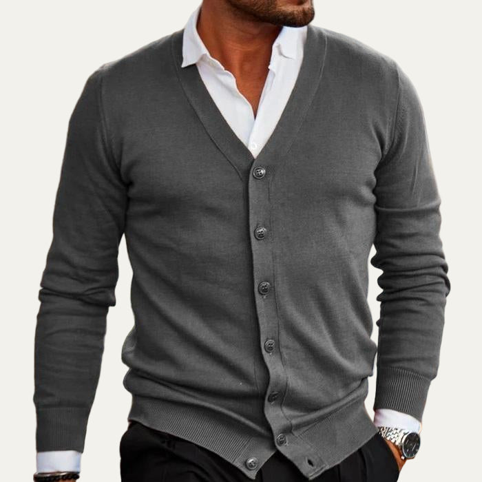 Mens Cardigan Knit Button Front Classic Fit
