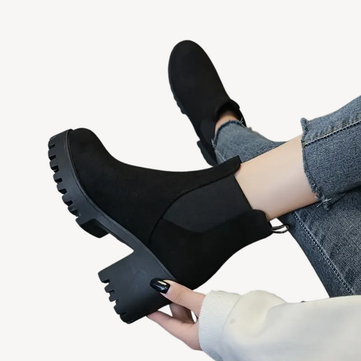Womens Orthopedic Ankle Boots Chunky Heel Comfortable Fit