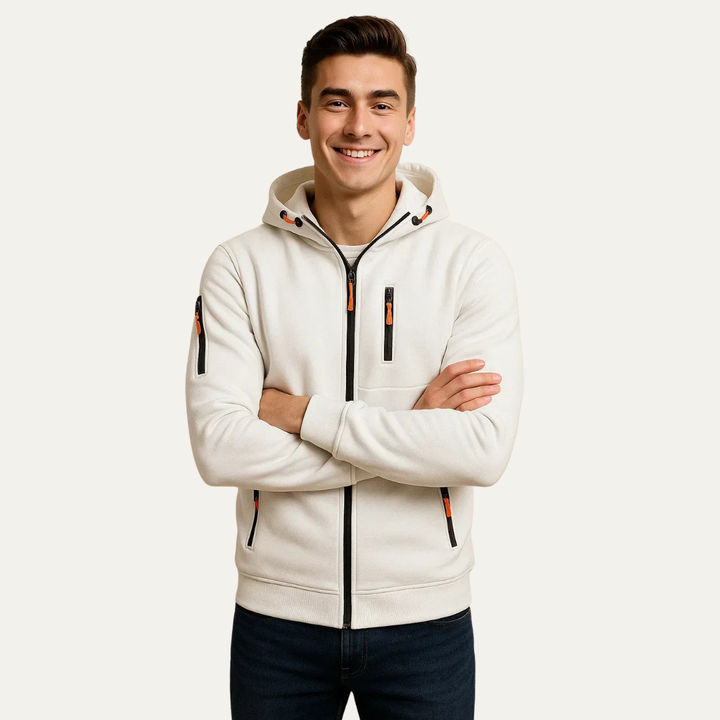 Men’s Sporty Full Zip Technical Hoodie - BritishMode
