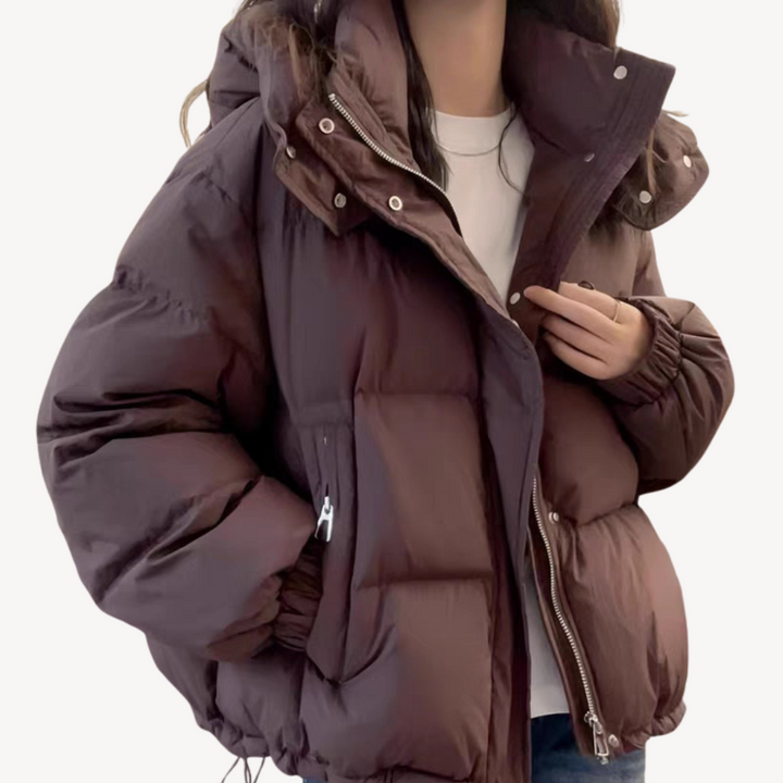 Womens Puffer Jacket with Hood Quilted Fit
