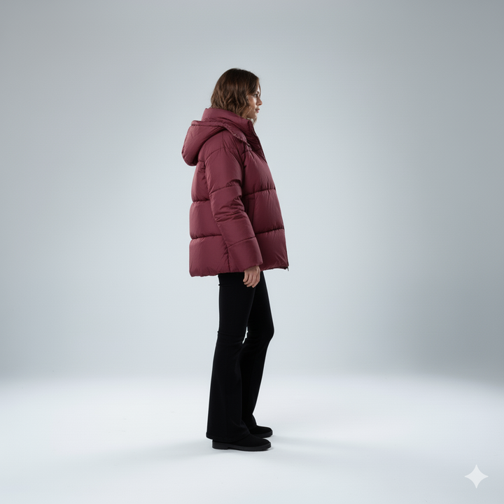 Womens Quilted Padded Jacket Oversized Hooded Winter Coat