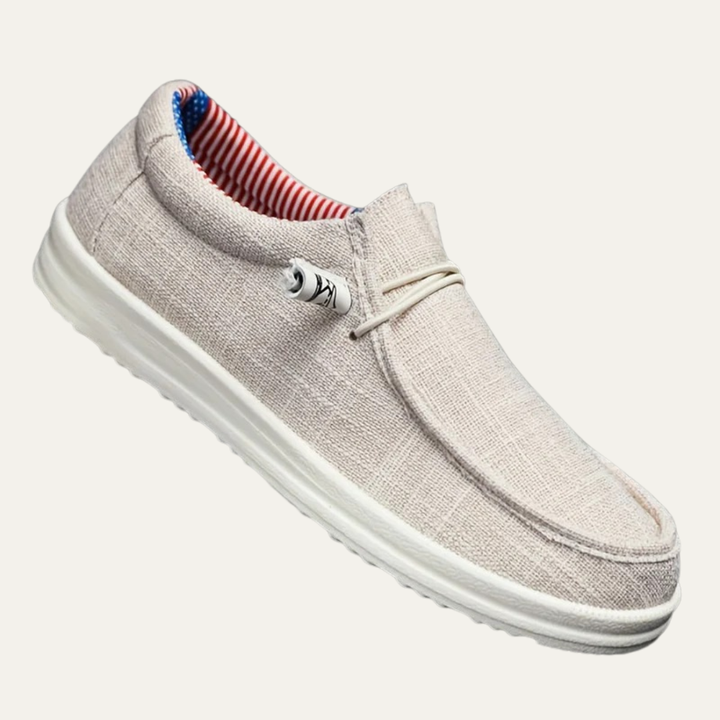Mens Casual Slip-On Shoes Textile Moc Toe