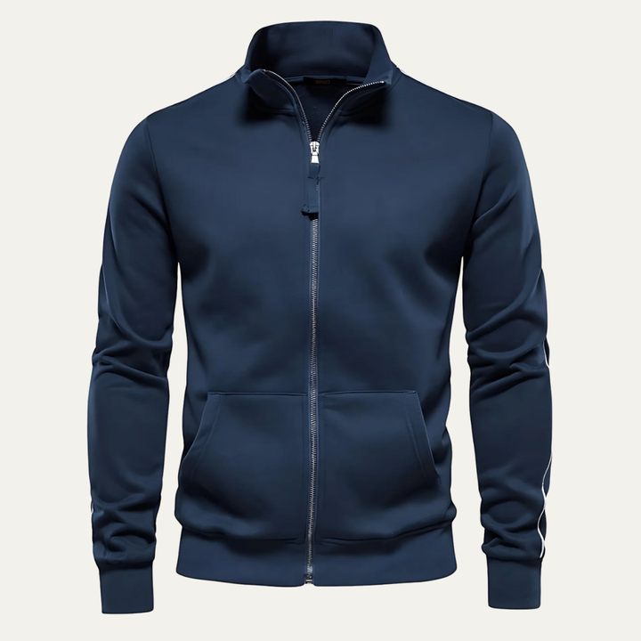 Mens Track Jacket Full Zip Clean Sleeve Design