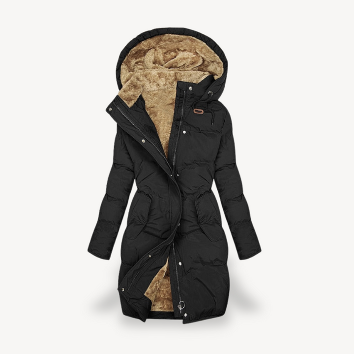 Womens Puffer Coat Faux Fur Lined Hooded Style - BritishMode