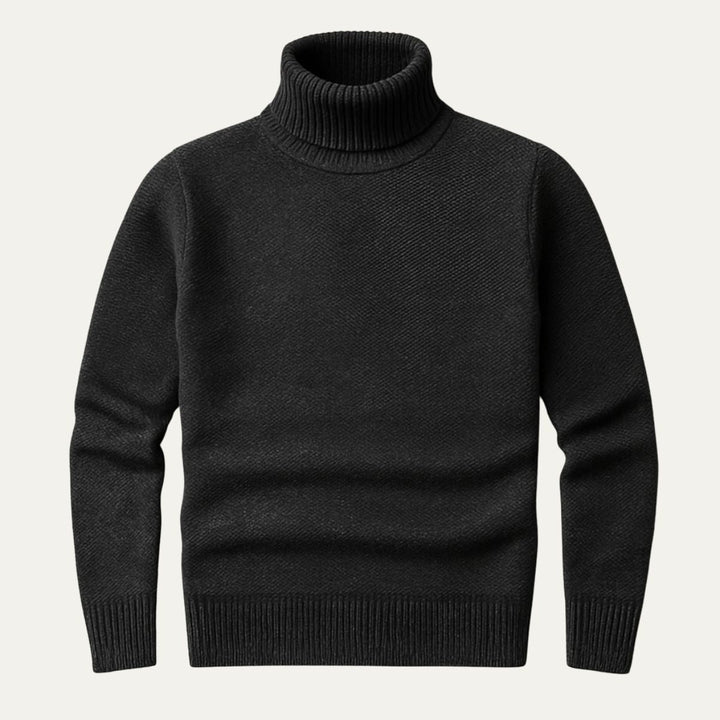 Mens Merino Wool Turtleneck Sweater Slim Fit