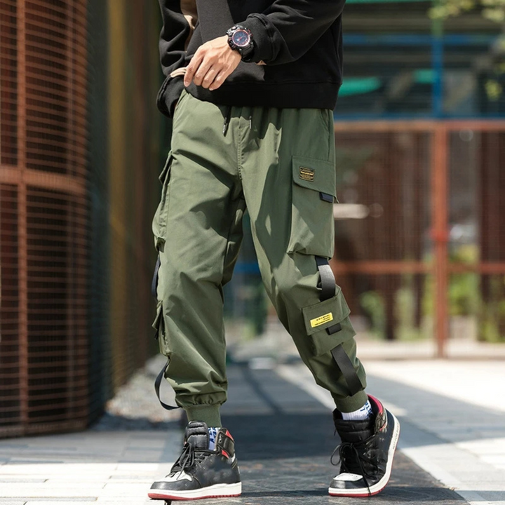 Mens Cargo Pants Relaxed Fit Multiple Pockets