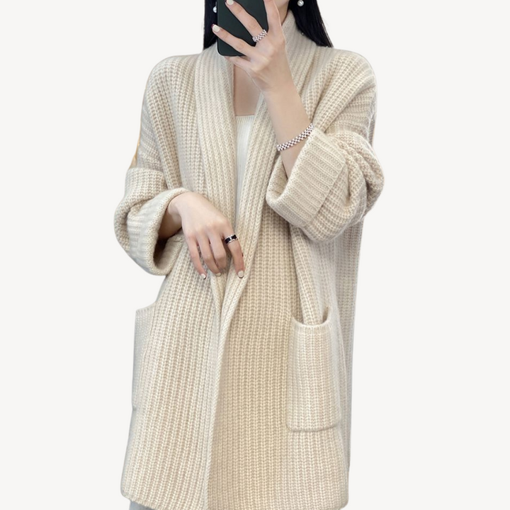 Womens Long Knit Cardigan Sweater Relaxed Fit - BritishMode