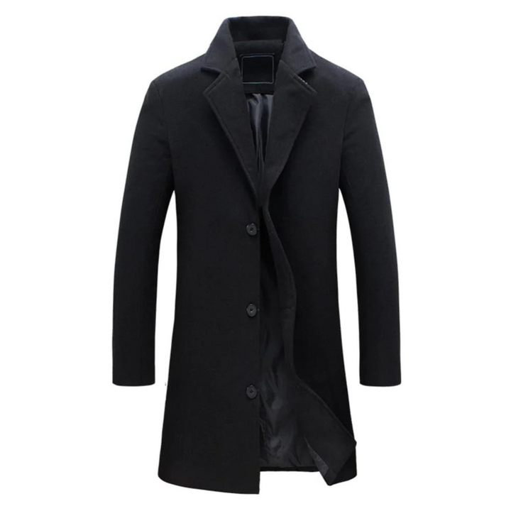 Mens Overcoat Wool Single Breasted Classic Fit