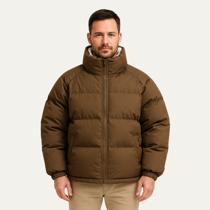 Mens Reversible Puffer Jacket Sherpa Lined - BritishMode