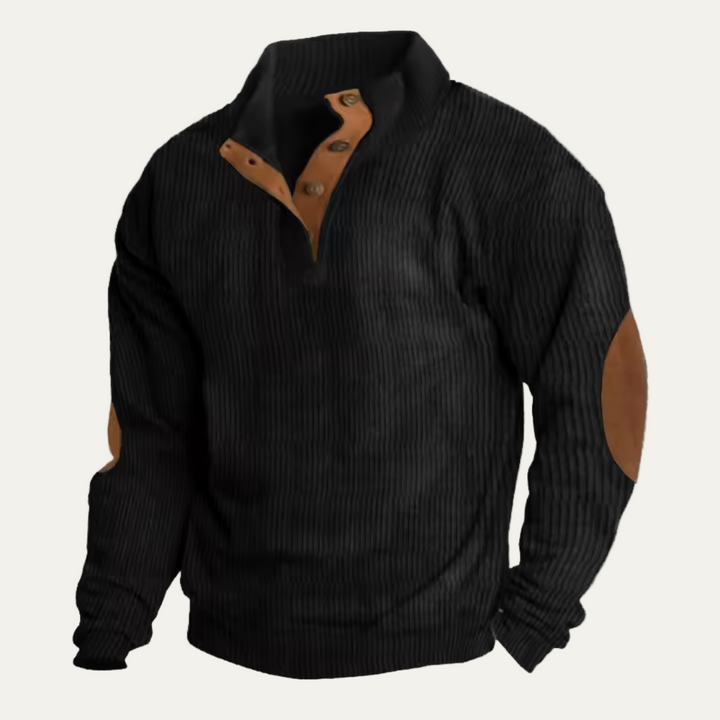 Mens Casual Knit Sweater Hoodie Loose Fit Buckle Neck