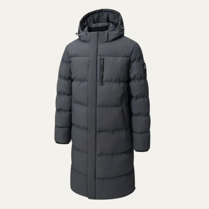 Mens Insulated Longline Puffer Coat Quilted Warm Fit