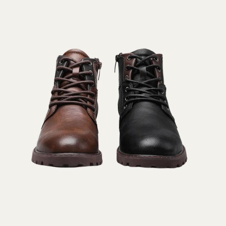 Mens Ankle Biker Boots Durable Vintage Style