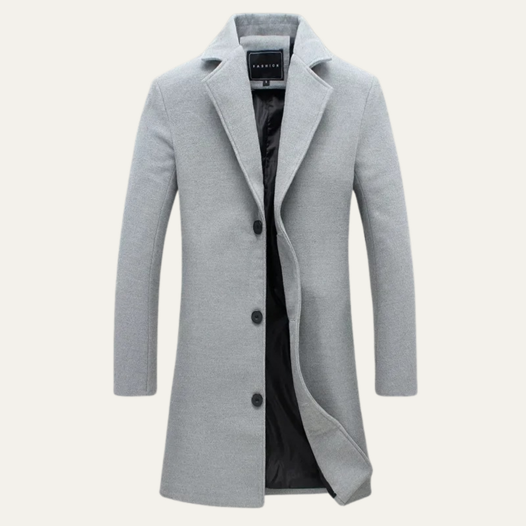 Mens Wool Long Coat Smart Casual Fit