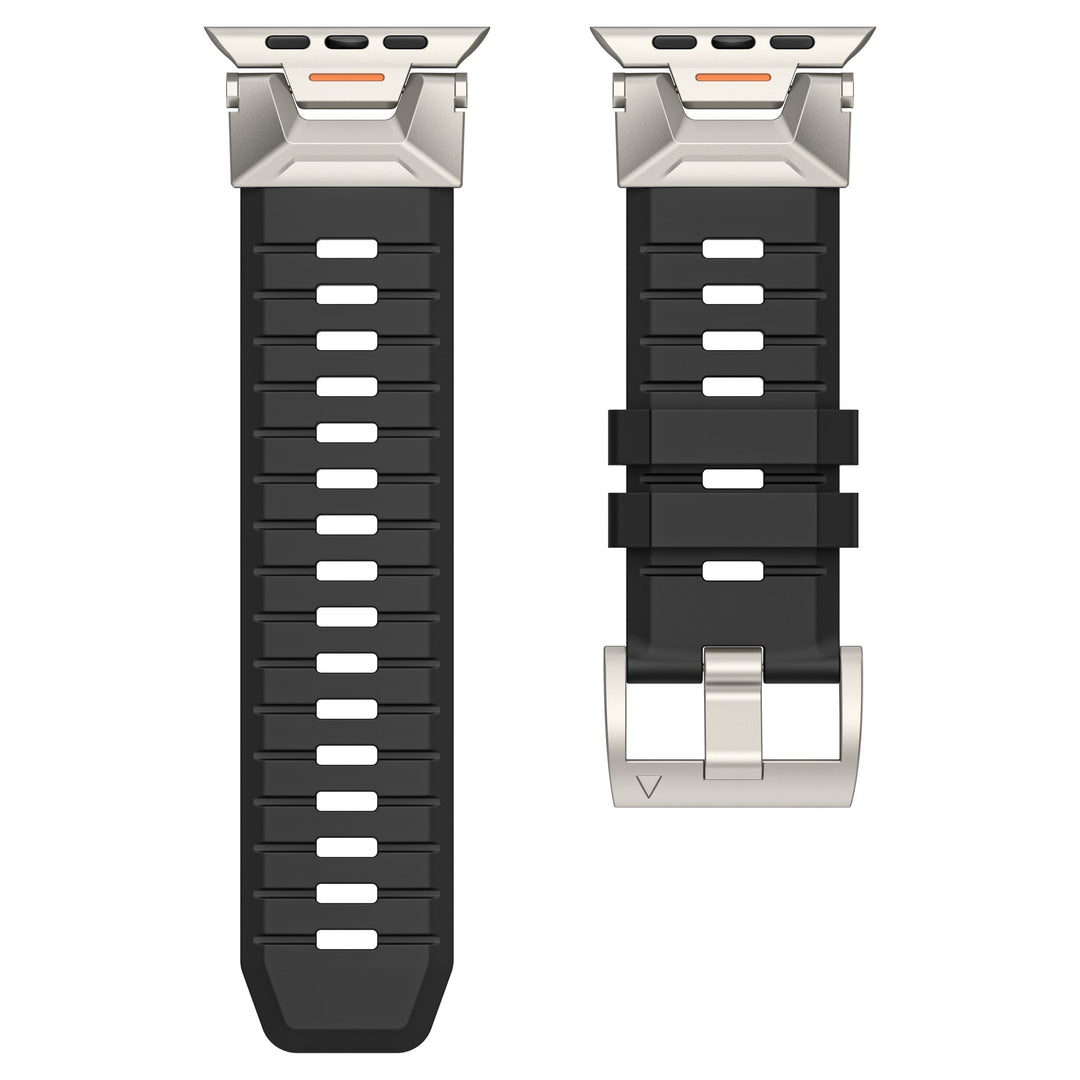 Unisex Apple Watch Strap Rubber Leather Hybrid Adjustable