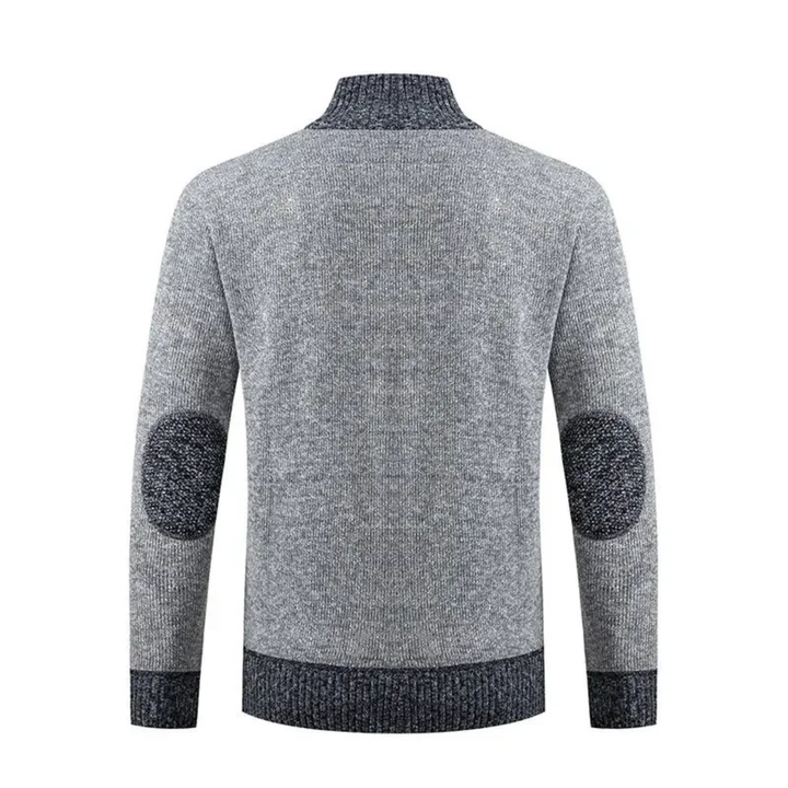 Mens Knit Jacket Fleece Lined Thick Warm Zip Front