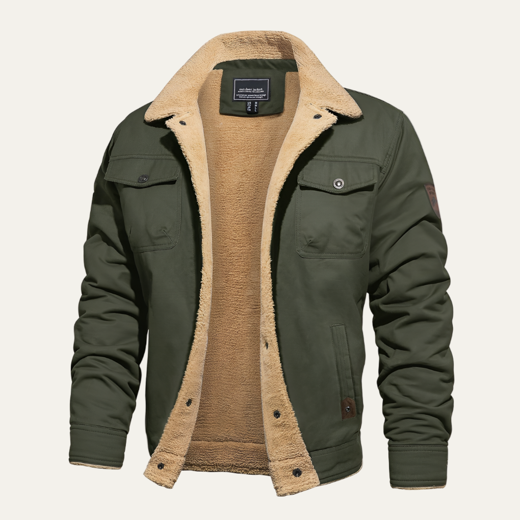 Mens Winter Jacket Fleece Lined Retro Style