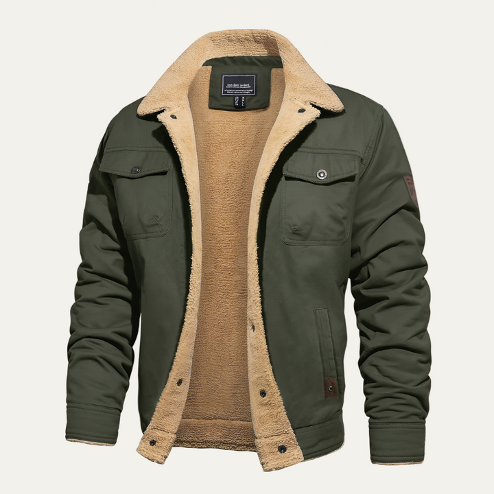 Mens Winter Jacket Fleece Lined Retro Style