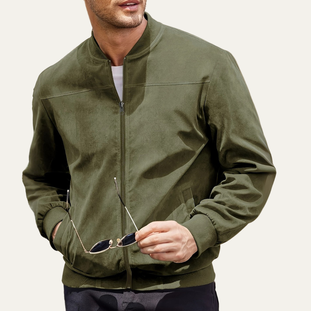 Mens Bomber Jacket Zip Front Classic Fit