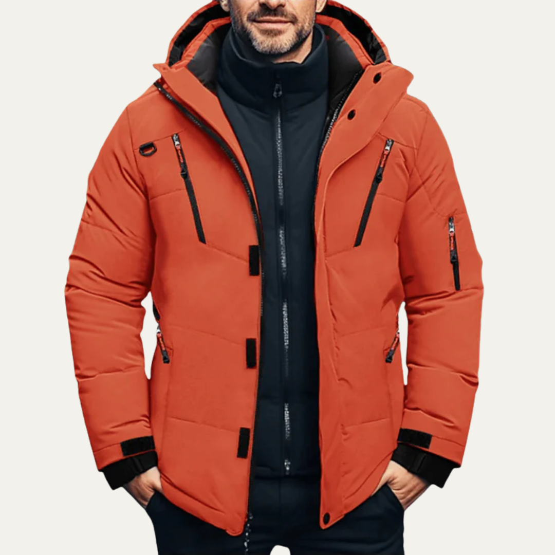 Mens Quilted Winter Parka Multi-Layer Insulated
